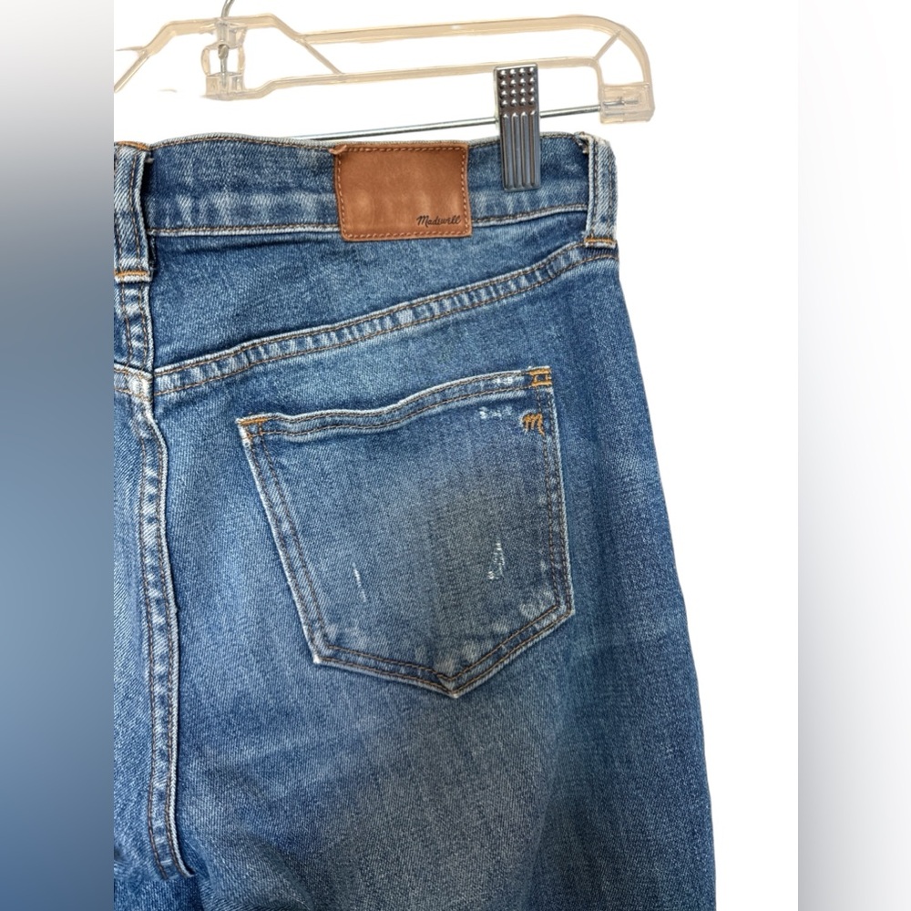 Madewell Distressed Medium/ Dark Wash Slim‎ Boy Jean, Size 24 - Picture 5 of 10